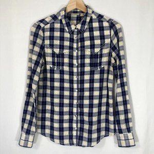 Anthropologie Holding Horses Western Plaid Snap Up Shirt